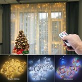 LED Curtain Garland On The Window USB String Lights Remote Control Christmas Decorations For Home Room